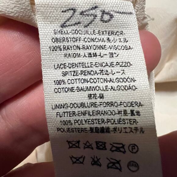 Free People Dress Womens 6 Honeysuckle Cutout Boho Dress Beige Tan Mini - Picture 8 of 9